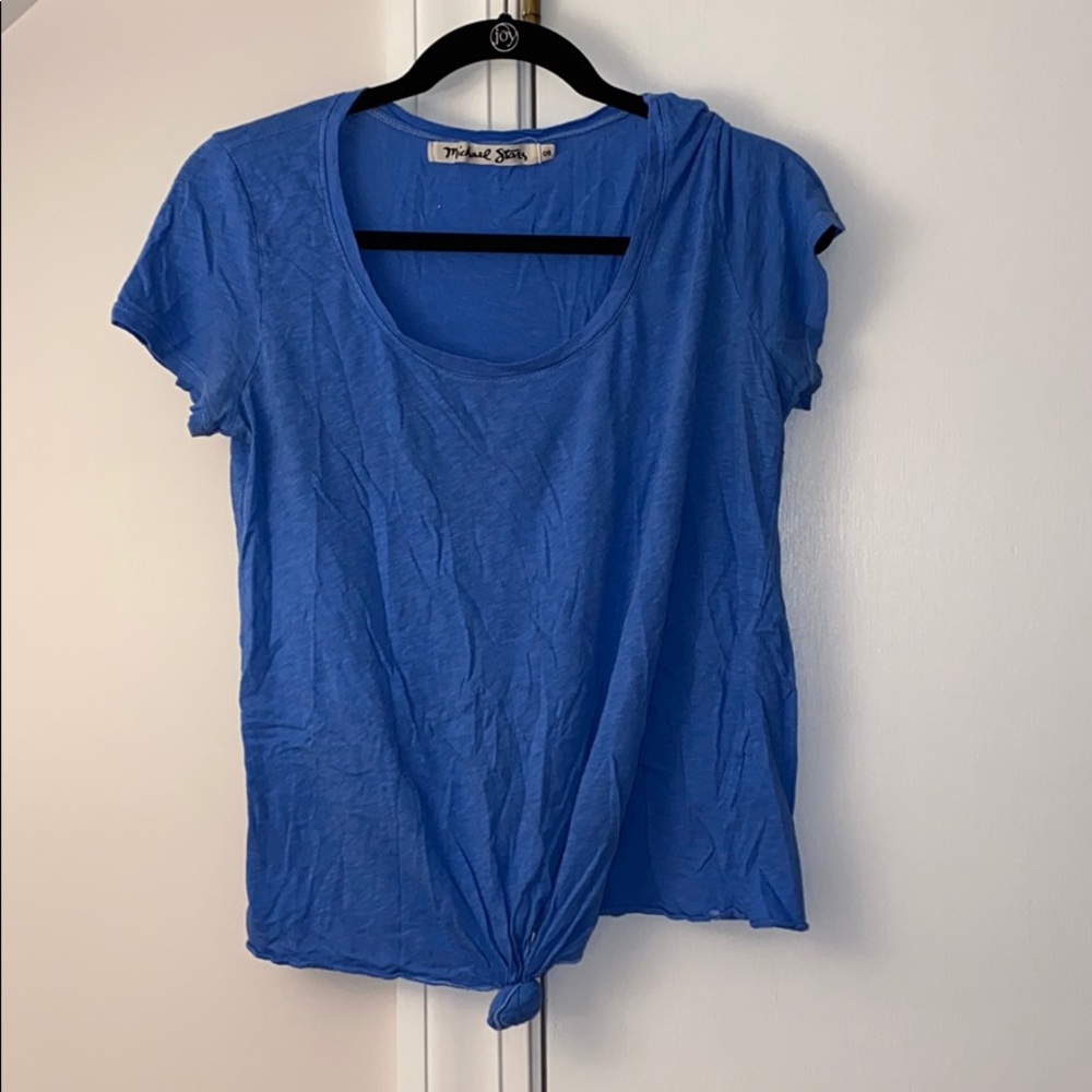 Michael Stars Blue Tie-Front Tee